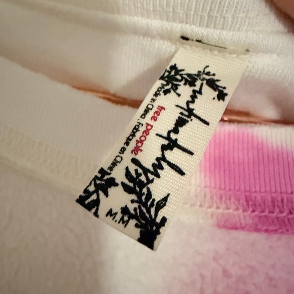 Free People Kelly Lounge Set Medium Pink Grey Tie Dye Excellent Fleece - Picture 8 of 9